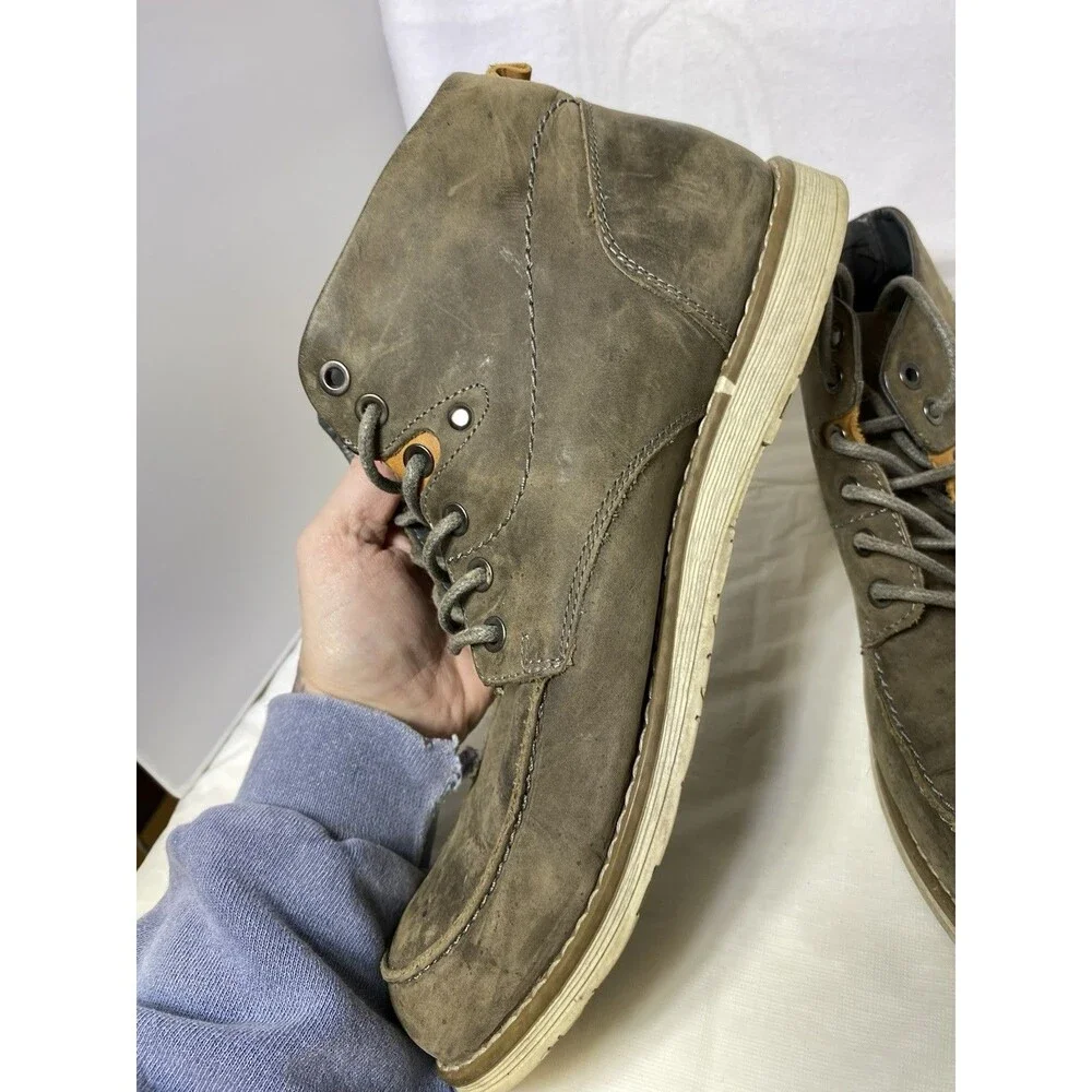 Varese Men’s Grey Sydney Lace-Up Leather Dessert Style Chukka Boot Mens Sz 9